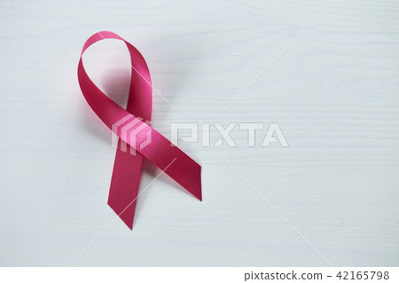 Ribbon for breast cancer awareness wooden 42165798