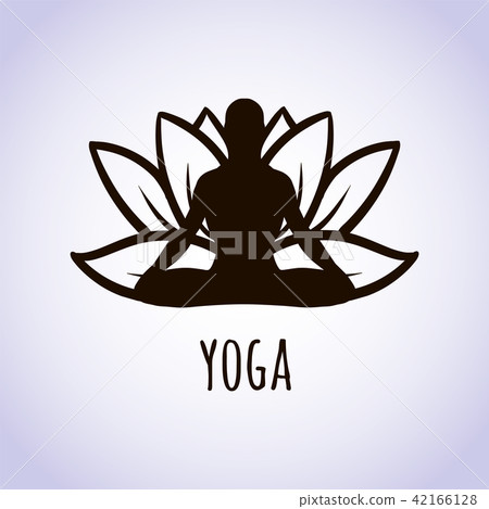 Silhouette of men doing asana for International Yoga Day on 21st June. Lotos. 42166128