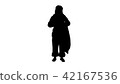 Silhouette Santa Claus with his sack of lots of presents  42167536