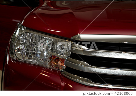 Closeup headlights of car. 42168063