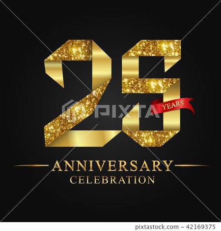 25 years anniversary gold foil. 25 years anniversary gold foil. 42169375