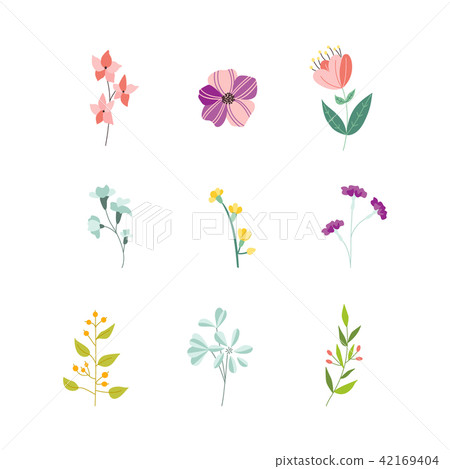Vector flat abstract green plant icon 42169404