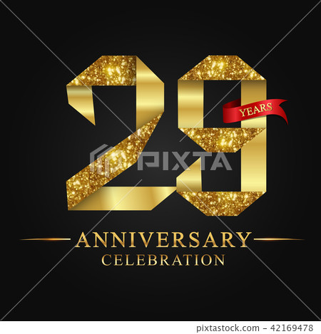 29 years anniversary gold foil. 42169478