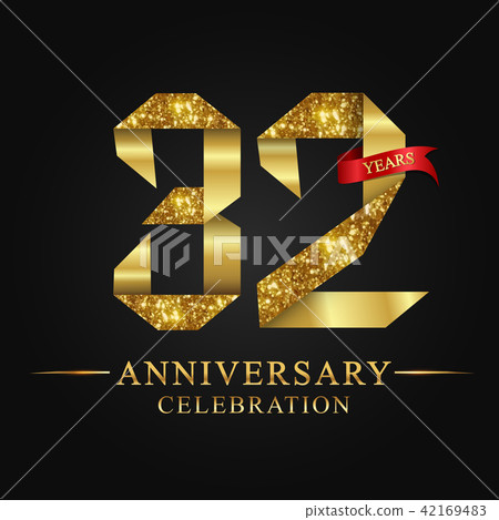 32 years anniversary gold foil. 32 years anniversary gold foil. 42169483