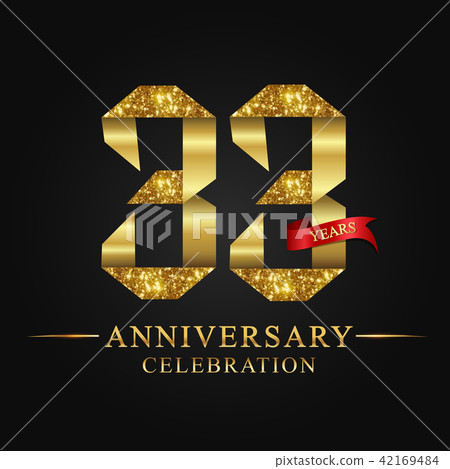 33 years anniversary gold foil. 42169484