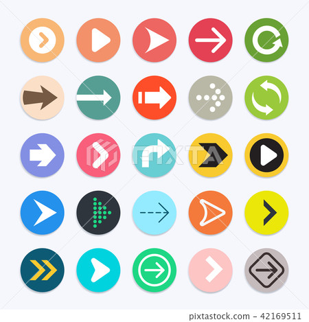 Arrow icons color symbol collection. Vector - Stock Illustration ...