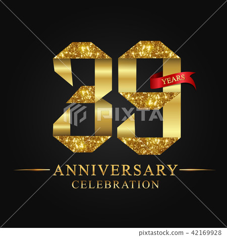 39 years anniversary gold foil. 42169928