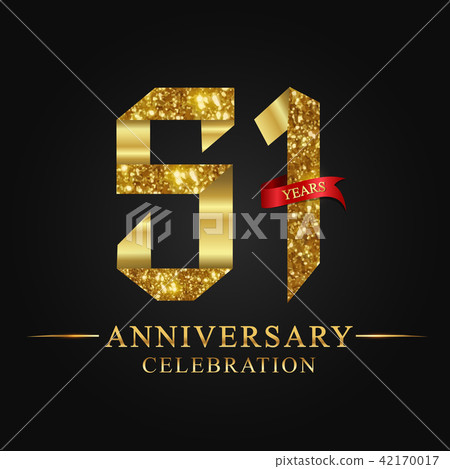 51 years anniversary gold foil. 42170017