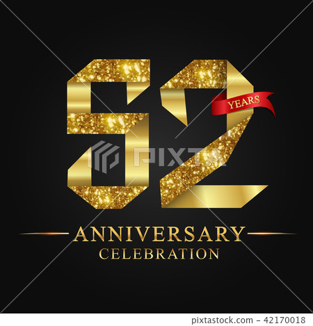 52 years anniversary gold foil. 42170018