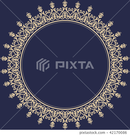 Floral Modern Vector Round Frame Floral Modern Vector Round Frame 42170086