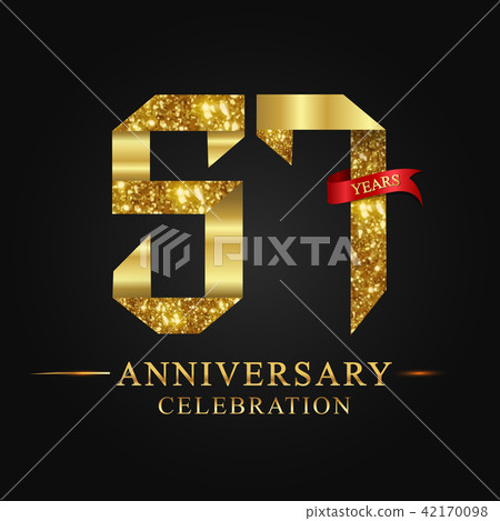 57 years anniversary gold foil. 57 years anniversary gold foil. 42170098