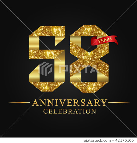 58 years anniversary gold foil. 42170100