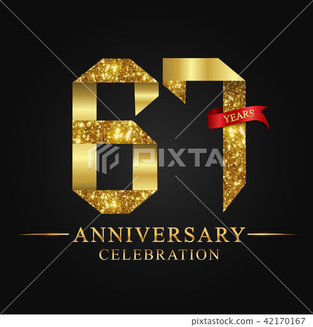 67 years anniversary gold foil. 42170167