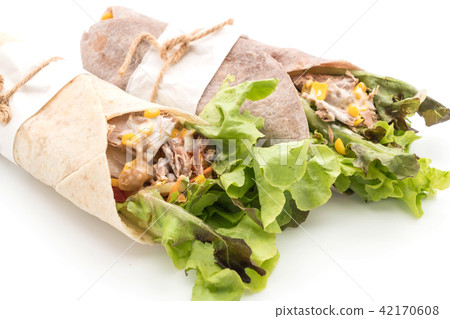 wrap salad roll with tuna corn salad 42170608