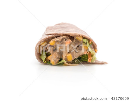 wrap salad roll with tuna corn salad 42170609