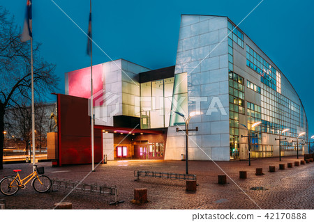 Helsinki, Finland. Evening Night View Of Kiasma Contemporary Art Museum 42170888