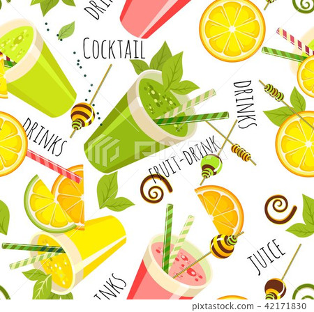 green cocktail seamless pattern 42171830