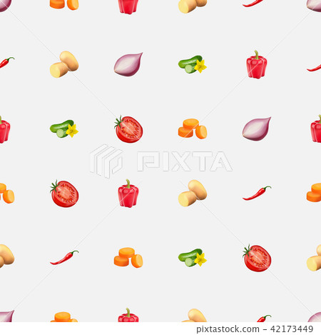 Seamless pattern with vegetables. 42173449