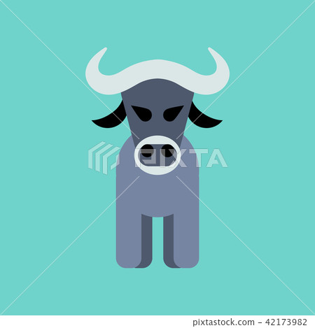 flat icon stylish background cartoon bull 42173982