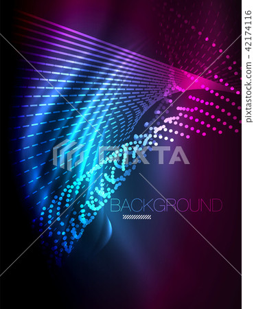 Smooth light effect, straight lines on glowing shiny neon dark background. Energy technology idea Smooth light effect, straight lines on glowing shiny neon dark background. Energy technology idea 42174116