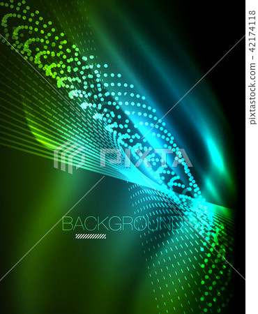 Smooth light effect, straight lines on glowing shiny neon dark background. Energy technology idea Smooth light effect, straight lines on glowing shiny neon dark background. Energy technology idea 42174118