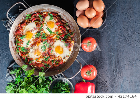 Shakshuka in a frying pan Shakshuka in a frying pan 42174164