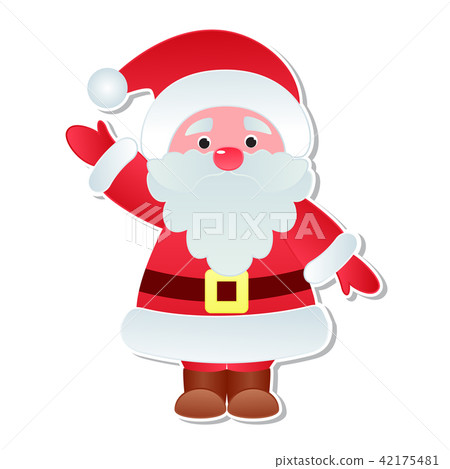 Christmas Santa Claus vector icons character poses Xmas man red traditional costume cute Santa hat 42175481