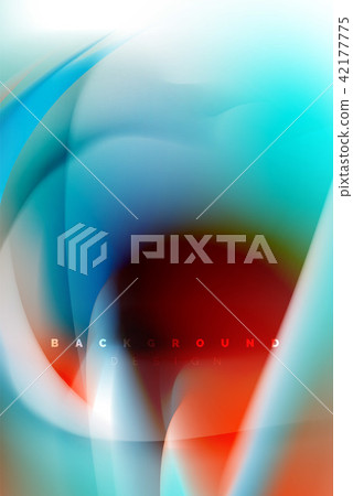 Holographic paint explosion design, fluid colors flow, colorful storm. Liquid mixing colours motion 42177775