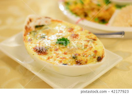 Spinach with cheese Healthy food on the table of 42177923