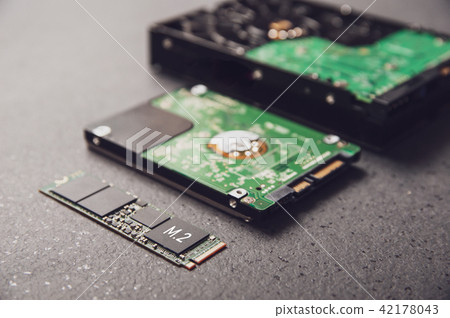 Drives arranged on a stone table Drives arranged on a stone table 42178043