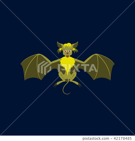flat illustration on background of cute bat 42178485