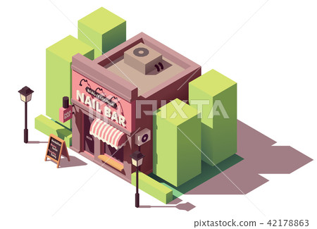 Vector isometric nail bar building Vector isometric nail bar building 42178863