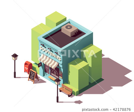 Vector isometric souvenir gift shop 42178876