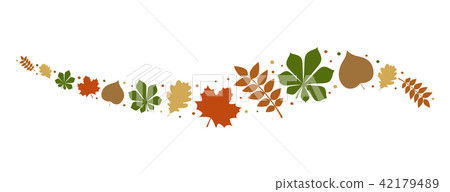Autumnal leaves - concept of banner. Vector. 42179489