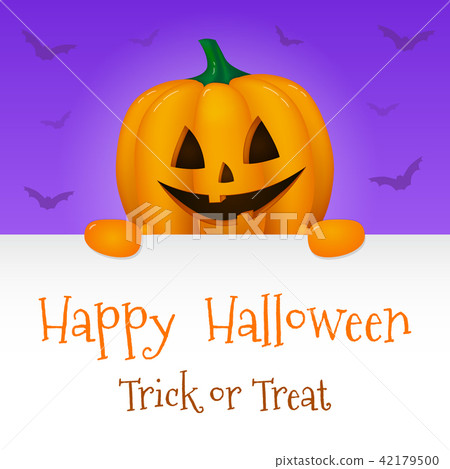 Halloween card with realistic pumpkin. Vector. Halloween card with realistic pumpkin. Vector. 42179500