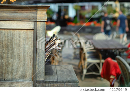 A pack of menus in a street restaurant A pack of menus in a street restaurant 42179649