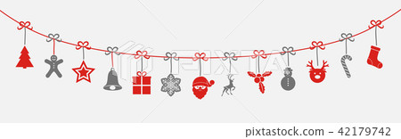 Hanging Christmas decoration. Vector. Hanging Christmas decoration. Vector. 42179742