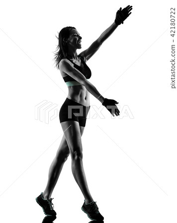 cardio boxing cross core workout fitness exercise aerobics woman cardio boxing cross core workout fitness exercise aerobics woman 42180722