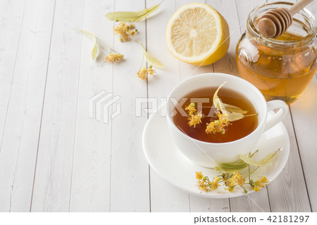 Tea with Linden, honey and Lemon. Healthy food Tea with Linden, honey and Lemon. Healthy food 42181297