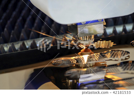 Close-up of the CNC laser cutting machine 42181533