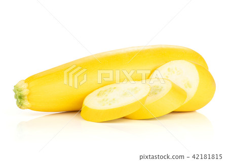 Fresh Raw yellow zucchini isolated on white Fresh Raw yellow zucchini isolated on white 42181815