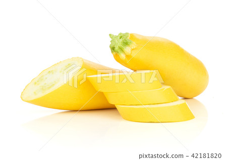 Fresh Raw yellow zucchini isolated on white Fresh Raw yellow zucchini isolated on white 42181820