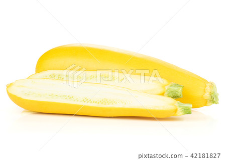 Fresh Raw yellow zucchini isolated on white Fresh Raw yellow zucchini isolated on white 42181827