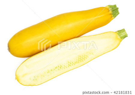 Fresh Raw yellow zucchini isolated on white Fresh Raw yellow zucchini isolated on white 42181831