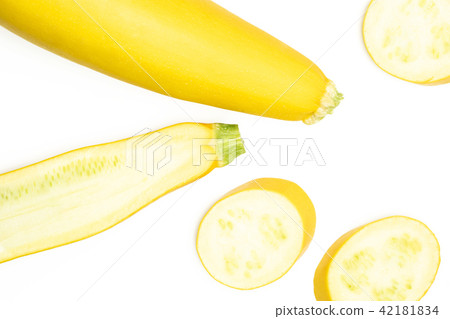 Fresh Raw yellow zucchini isolated on white Fresh Raw yellow zucchini isolated on white 42181834