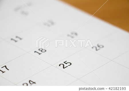 Closed up of day 25 on calendar background 42182193