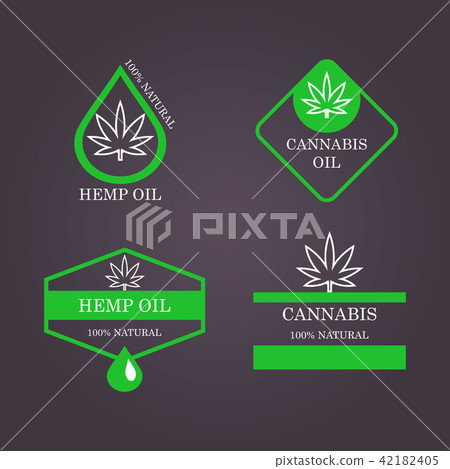 Marijuana leaf. Medical cannabis. Hemp oil. Natural cannabis. Icon product label and logo graphic Marijuana leaf. Medical cannabis. Hemp oil. Natural cannabis. Icon product label and logo graphic 42182405