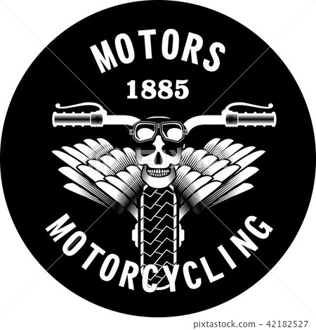 motorcycle ribbon emblem - Stock Illustration [42182527] - PIXTA