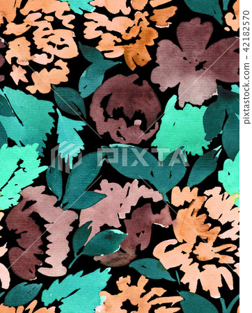 Loose watercolor dahlia flowers Loose watercolor dahlia flowers 42182570