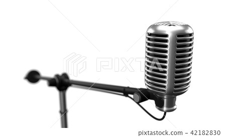 big condenser microphone. 3d illustration big condenser microphone. 3d illustration 42182830